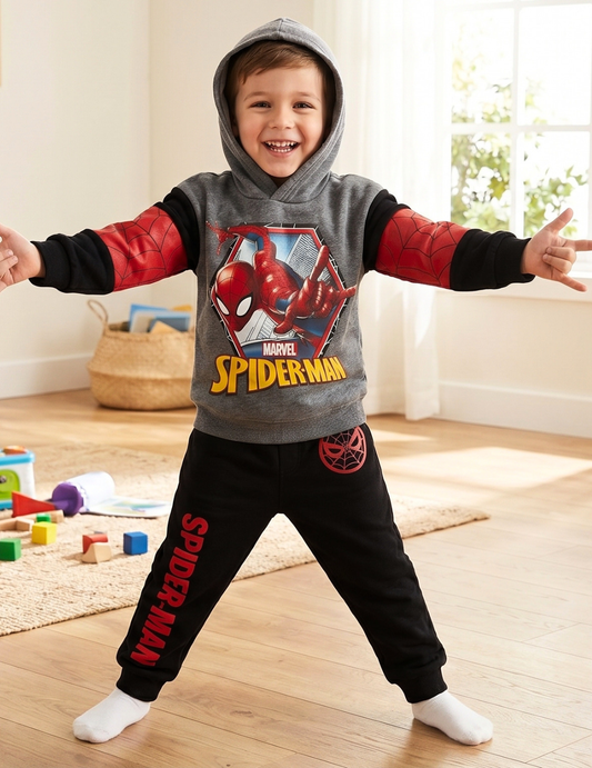 CONJUNTO SUDADERA SPIDERMAN GRIS