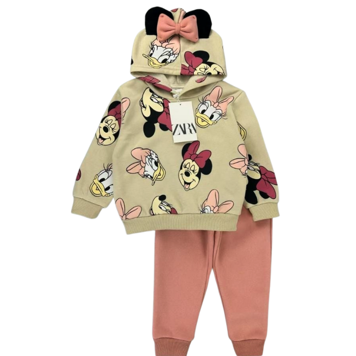 CONJUNTO SUDADERA MINNIE MOUSE PANTALON SALMON