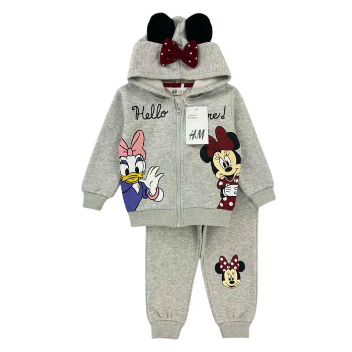 CONJUNTO SUDADERA MINNIE Y DEISY GRIS