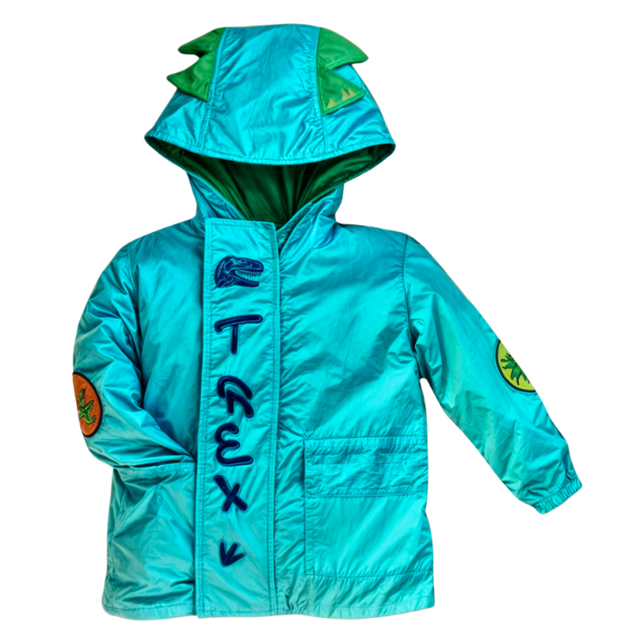 CHAQUETA IMPERMEABLE DINOSAURIO VERDE