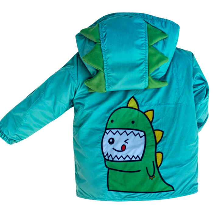 CHAQUETA IMPERMEABLE DINOSAURIO VERDE