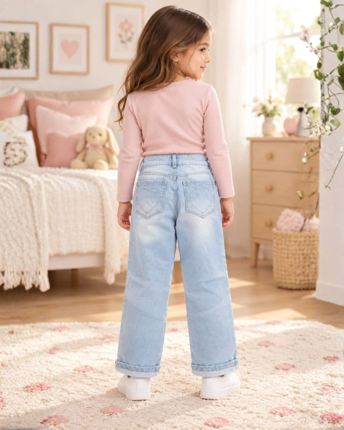 JEAN PARA NIÑA ESTRELLA CELESTE – BOTA ANCHA