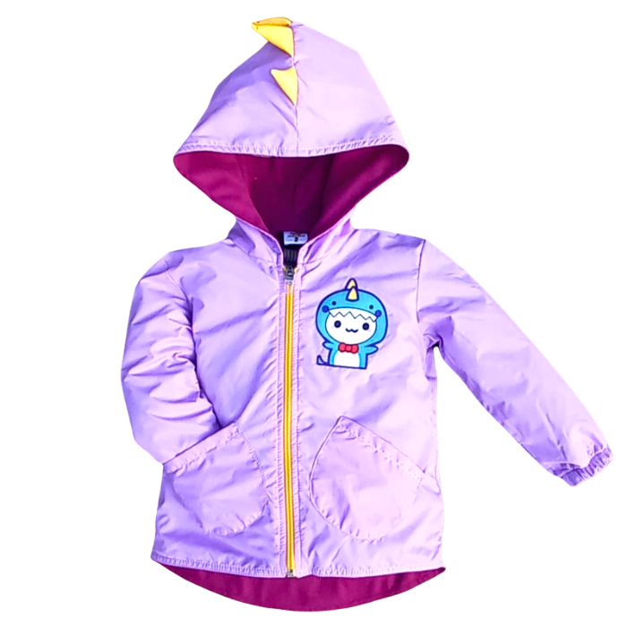 CHAQUETA IMPERMEABLE DINOSAURIO LILA