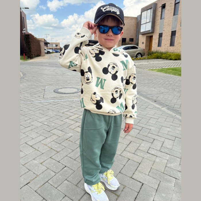 CONJUNTO SUDADERA MICKEY PANTALON VERDE