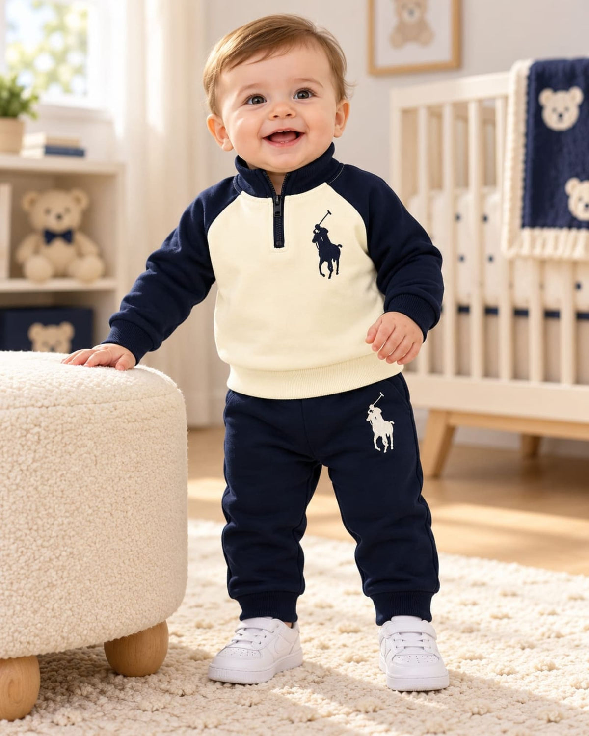 SUDADERA 2 PIEZAS PANTALON Y BUSO POLO CREMALLERA