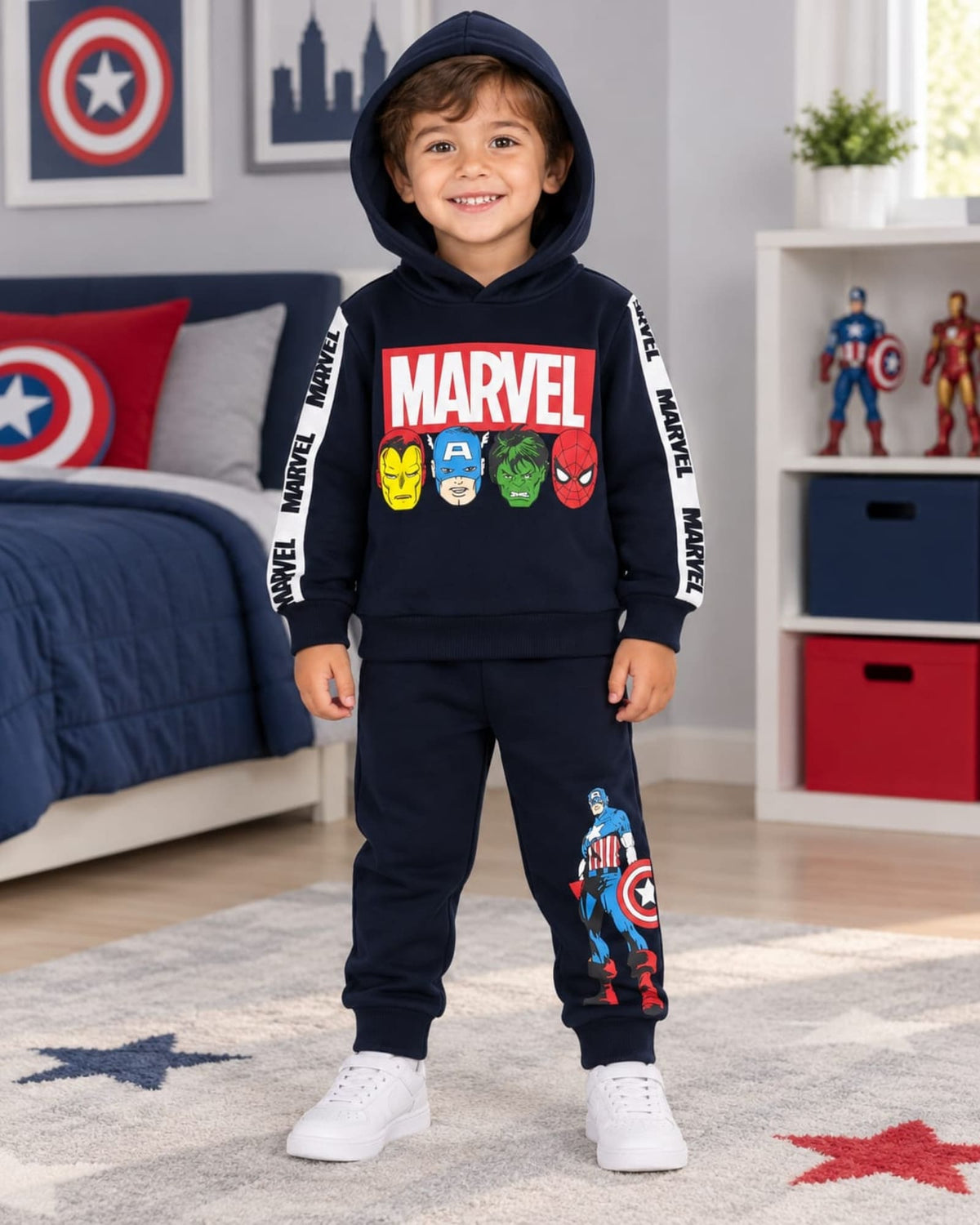 CONJUNTO SUDADERA MARVEL AZUL OSCURA