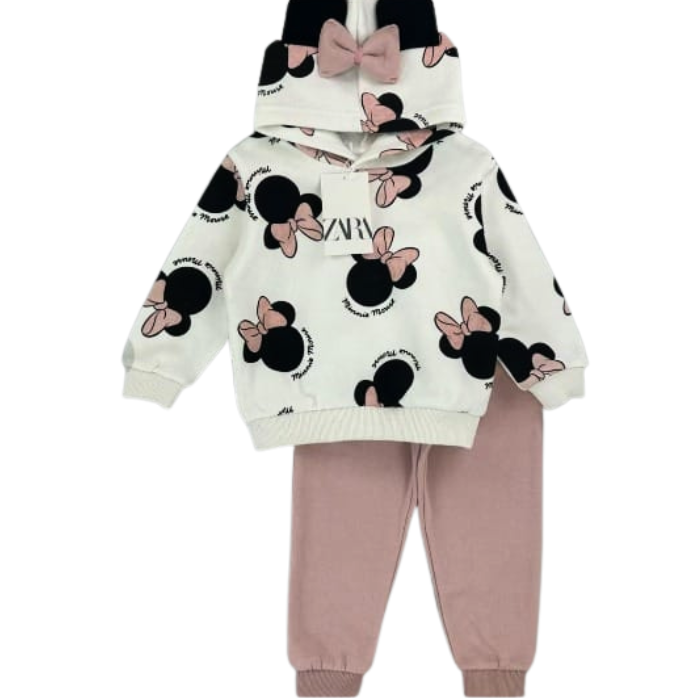 CONJUNTO SUDADERA MINNIE MOUSE PANTALON ROSA