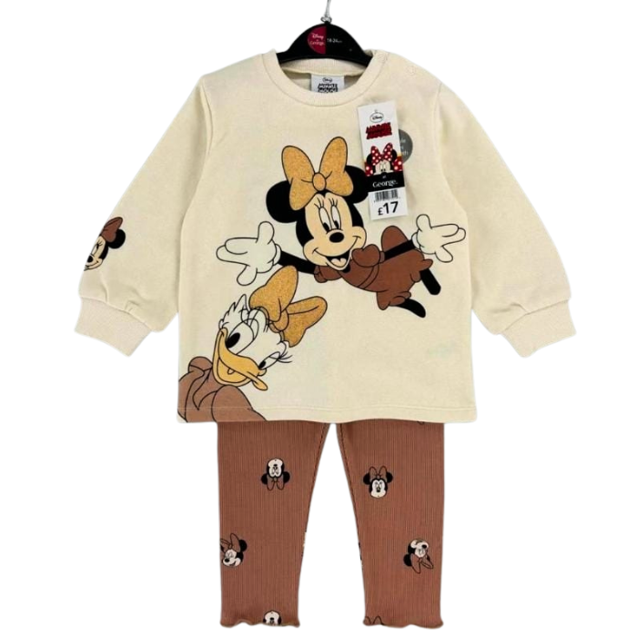CONJUNTO IMPORTADO DISNEY BUZO + LEGGINGS MINNIE CAFÉ