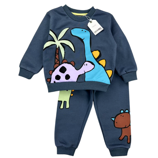 CONJUNTO SUDADERA DINO AZUL