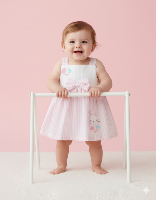 VESTIDO ENTERIZO CONEJITO & RAYAS