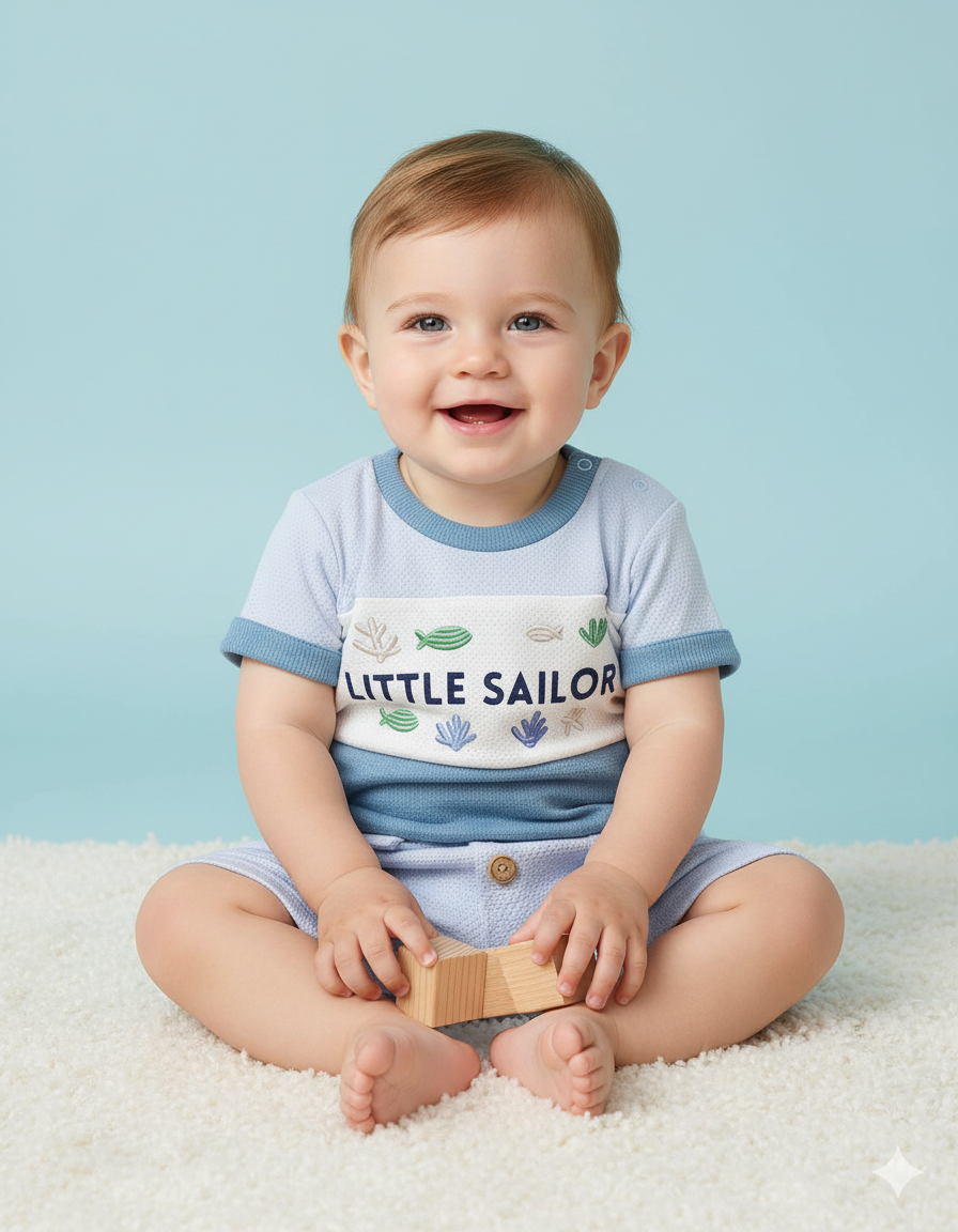 CONJUNTO 2 PIEZAS LITTLE SAILOR AZUL