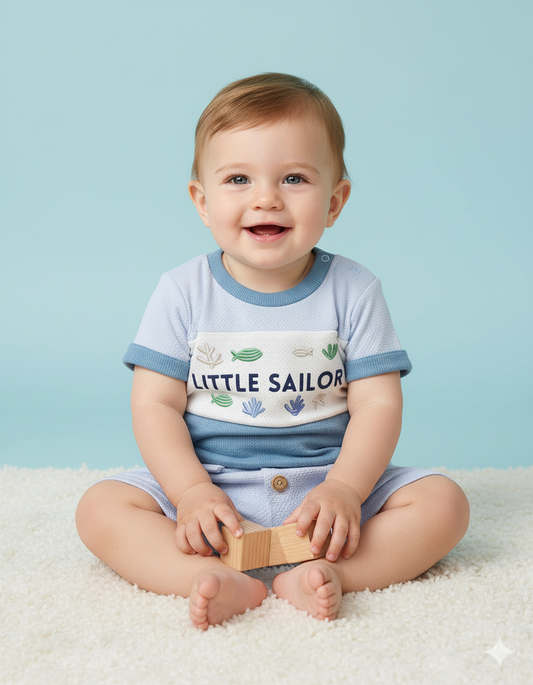 CONJUNTO 2 PIEZAS LITTLE SAILOR AZUL