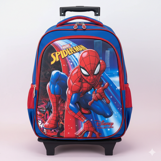 KIT X3 MALETA RUEDAS + CARTUCHERA + LONCHERA SPIDERMAN