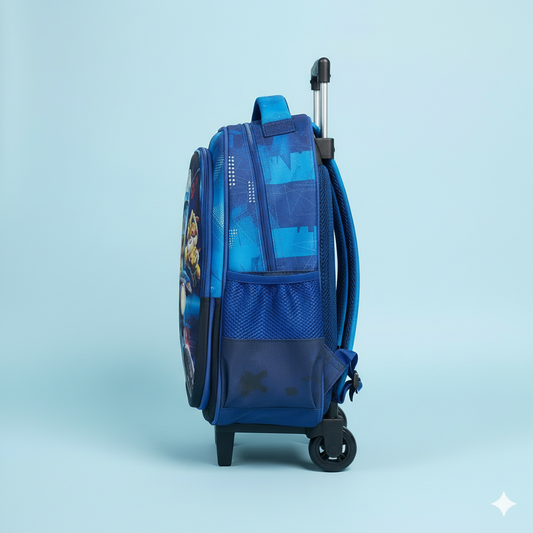 KIT X3 MALETA DOBLE RUEDAS + CARTUCHERA + LONCHERA MARSHAL AZUL