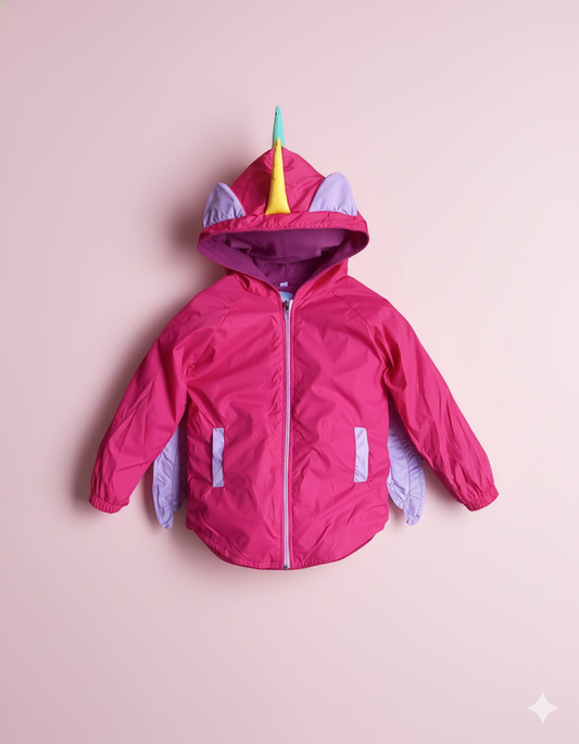 CHAQUETA IMPERMEABLE UNICORNIO FUCSIA