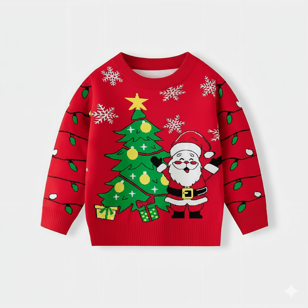 SACO NAVIDEÑO ROJO SANTA & ARBOL