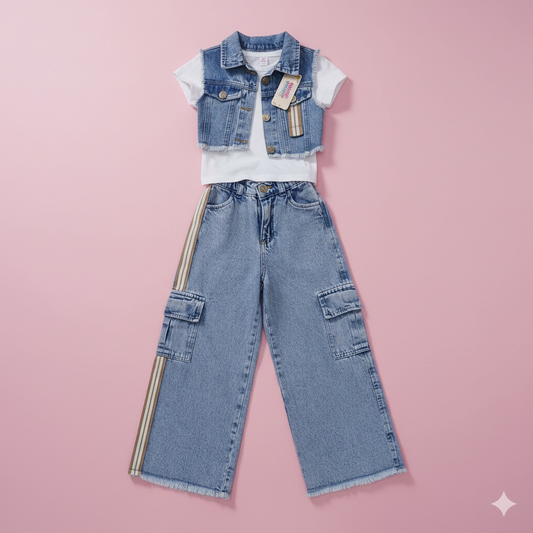 CONJUNTO 3 PIEZAS JEAN CHALECO