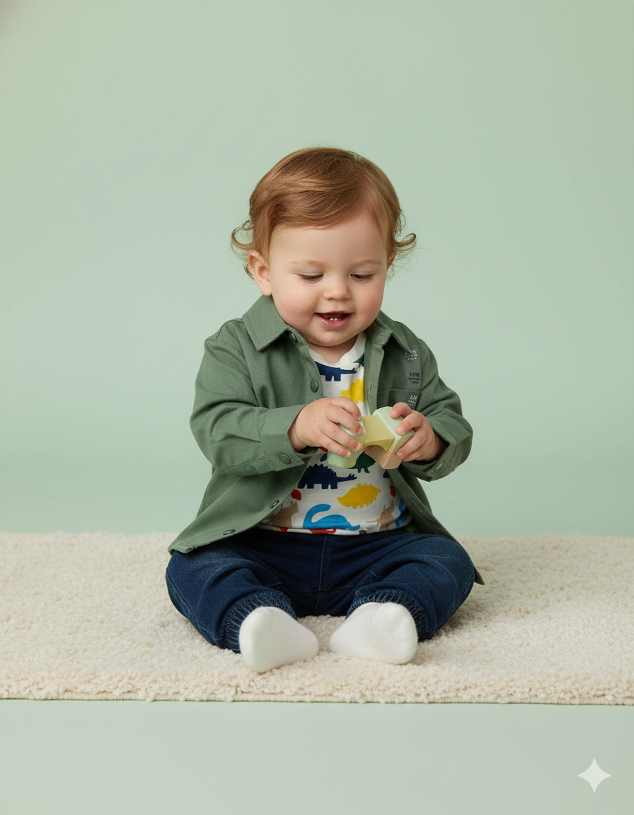 CONJUNTO IMPORTADO 3 PIEZAS CAMISA VERDE