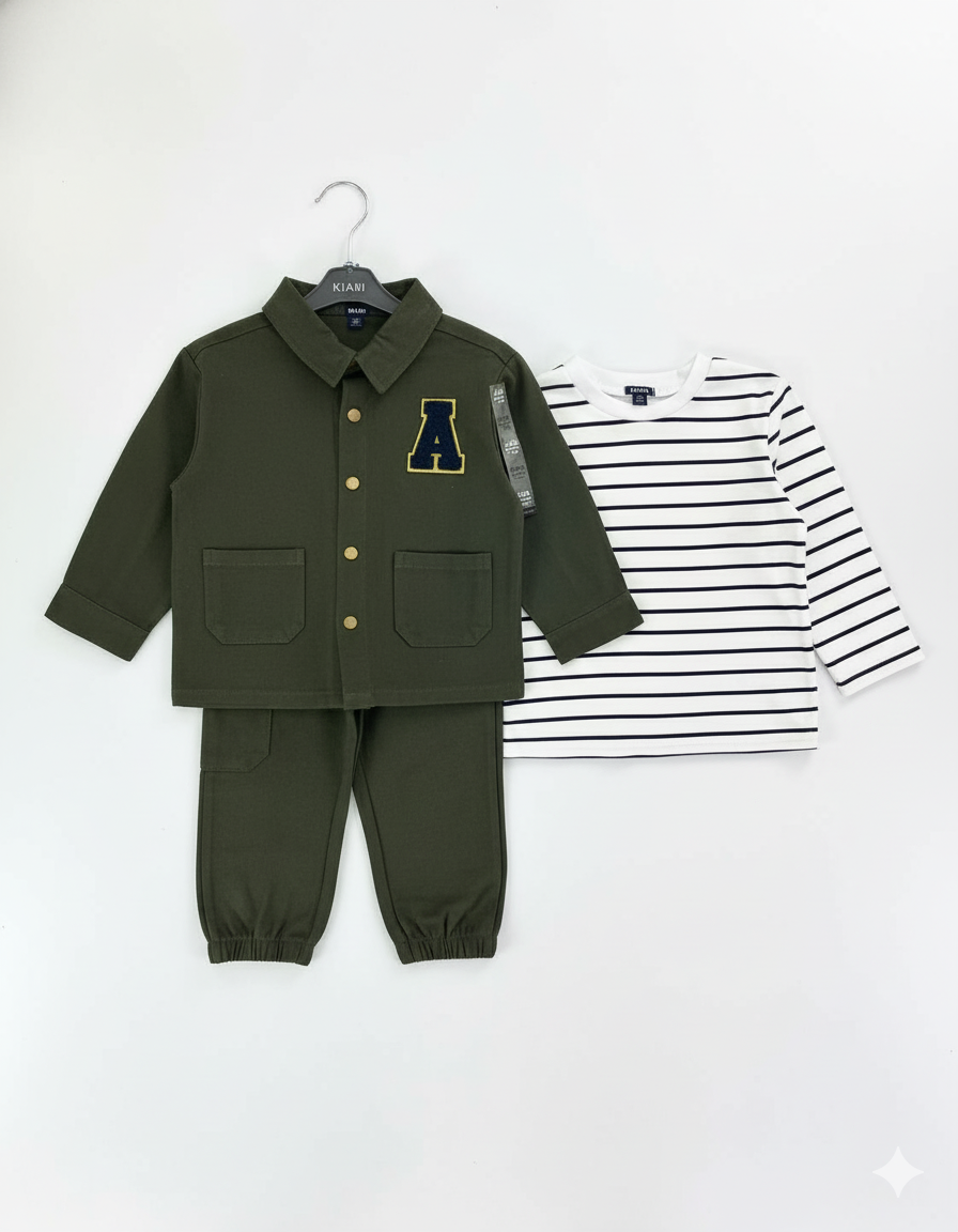 CONJUNTO IMPORTADO 3 PIEZAS VERDE