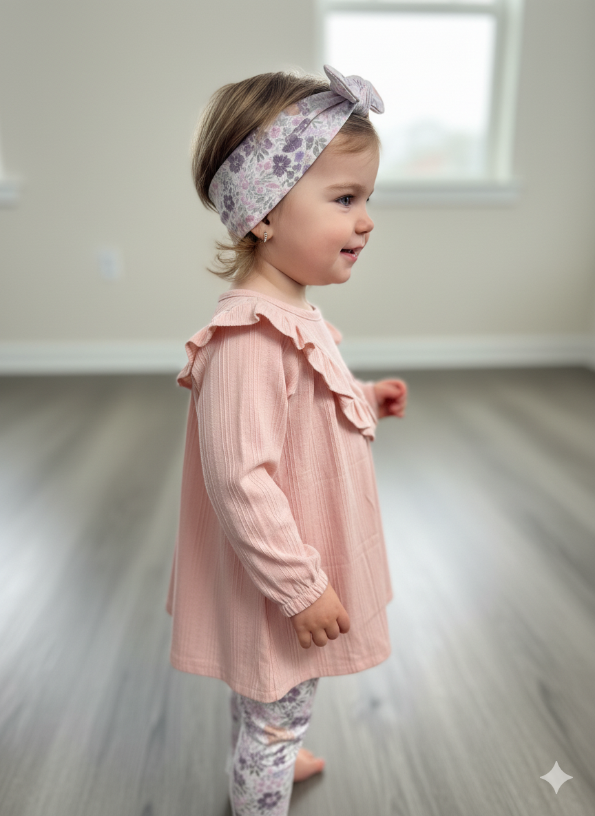 CONJUNTO 3 PIEZAS BLUSON ROSADO