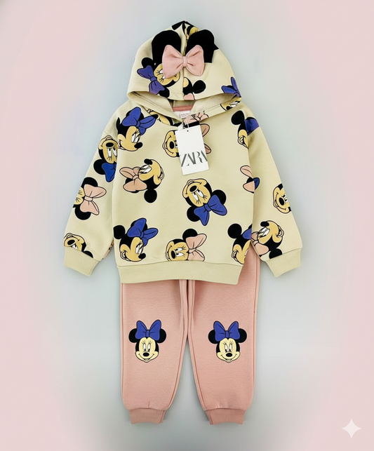 CONJUNTO SUDADERA MINNIE CAMEL ROSA