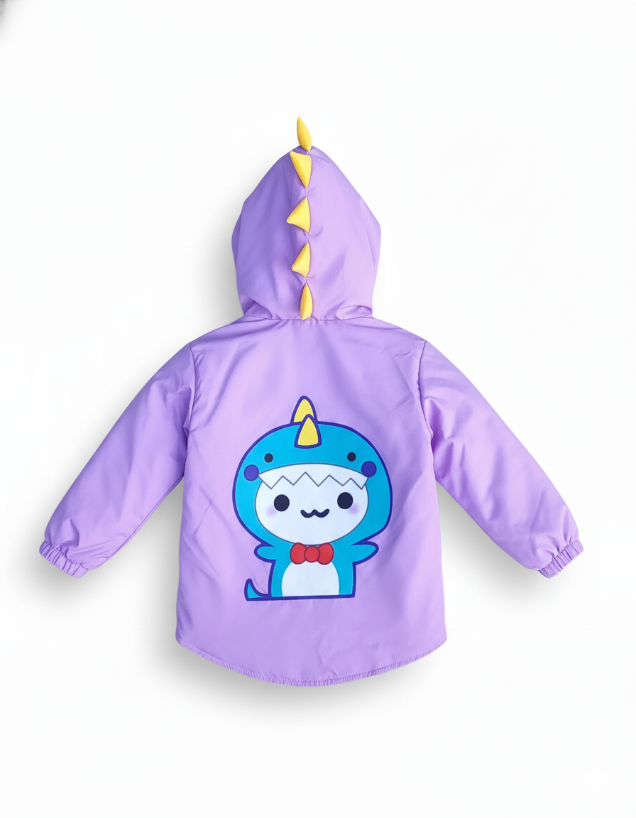 CHAQUETA IMPERMEABLE DINOSAURIO LILA