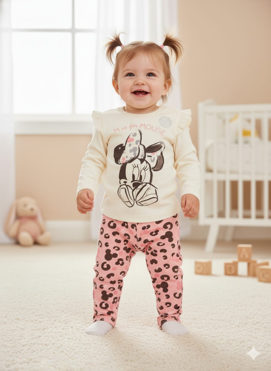 CONJUNTO IMPORTADO DISNEY BUZO + LEGGINGS MINNIE PRINT