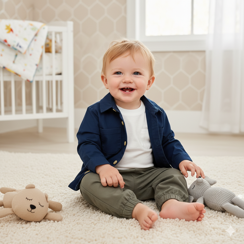 CONJUNTO IMPORTADO 3 PIEZAS CAMISA AZUL