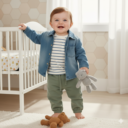 CONJUNTO IMPORTADO 3 PIEZAS CAMISA JEAN