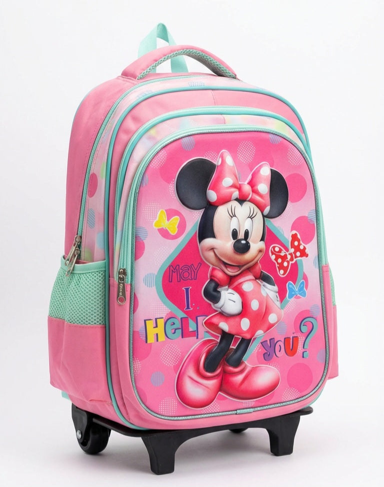 KIT X3 MALETA RUEDAS + CARTUCHERA + LONCHERA MINNIE 3