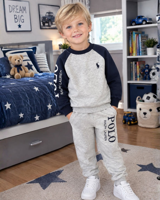 CONJUNTO SUDADERA POLO GRIS