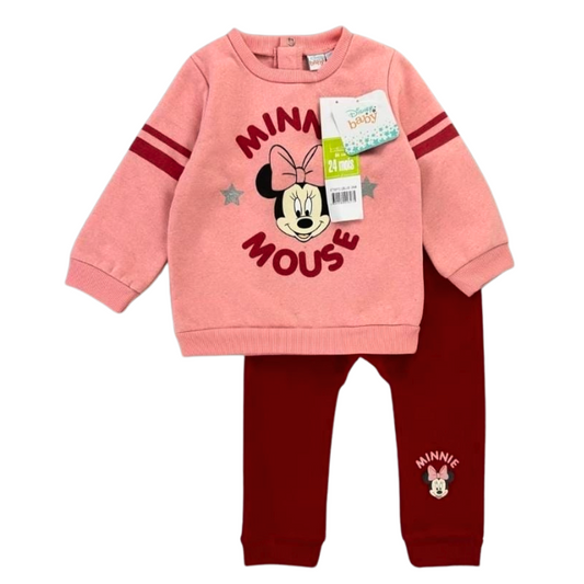 CONJUNTO IMPORTADO DISNEY BUZO ROSA+ LEGGINGS MINNIE
