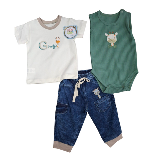 CONJUNTO IMPORTADO 3 PIEZAS JIRAFA