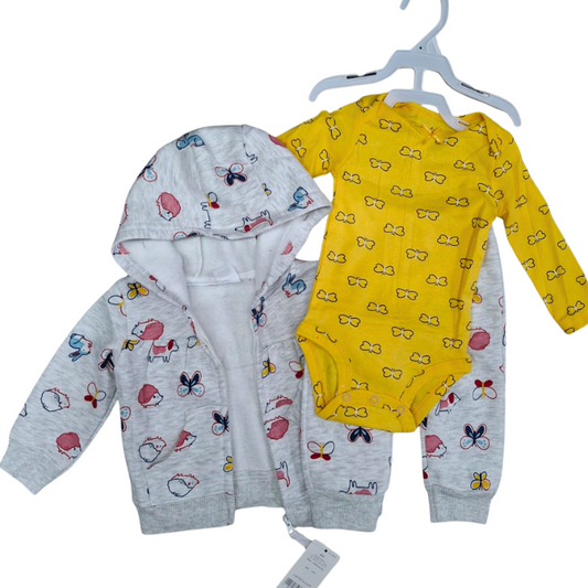 CONJUNTO IMPORTADO 3 PIEZAS SUDADERA + BODDY