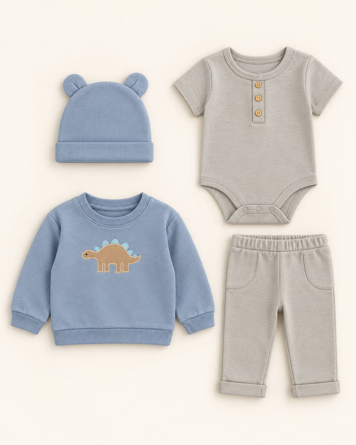 CONJUNTO IMPORTADO 4 PIEZAS SACO AZUL