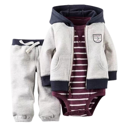 CONJUNTO IMPORTADO CARTER 3 PIEZAS VINOTINTO