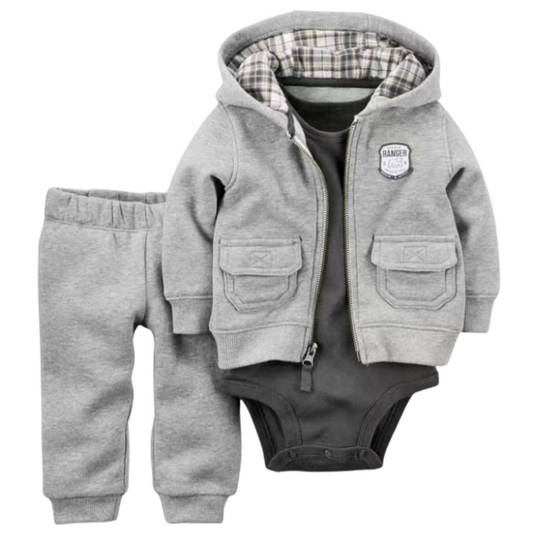 CONJUNTO IMPORTADO CARTER 3 PIEZAS GRIS