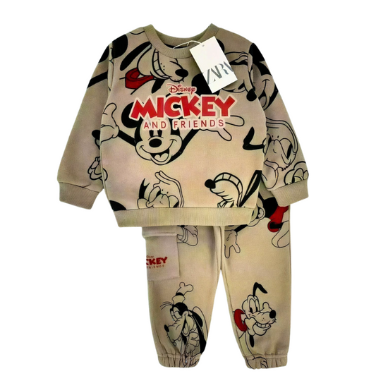 CONJUNTO SUDADERA MICKEY CAMEL