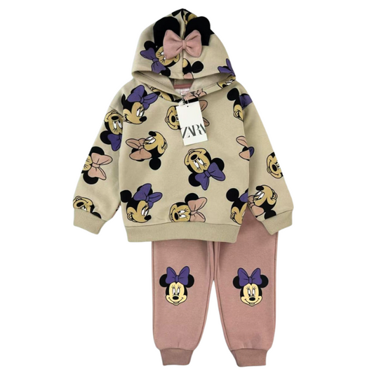 CONJUNTO SUDADERA MINNIE CAMEL ROSA