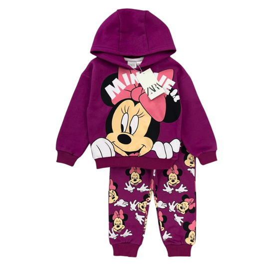CONJUNTO SUDADERA MINNIE MORADA