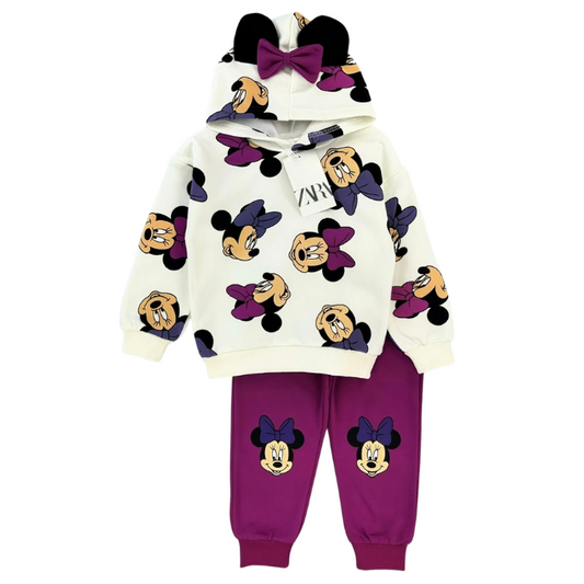 CONJUNTO SUDADERA MINNIE PANTALÓN MORADO