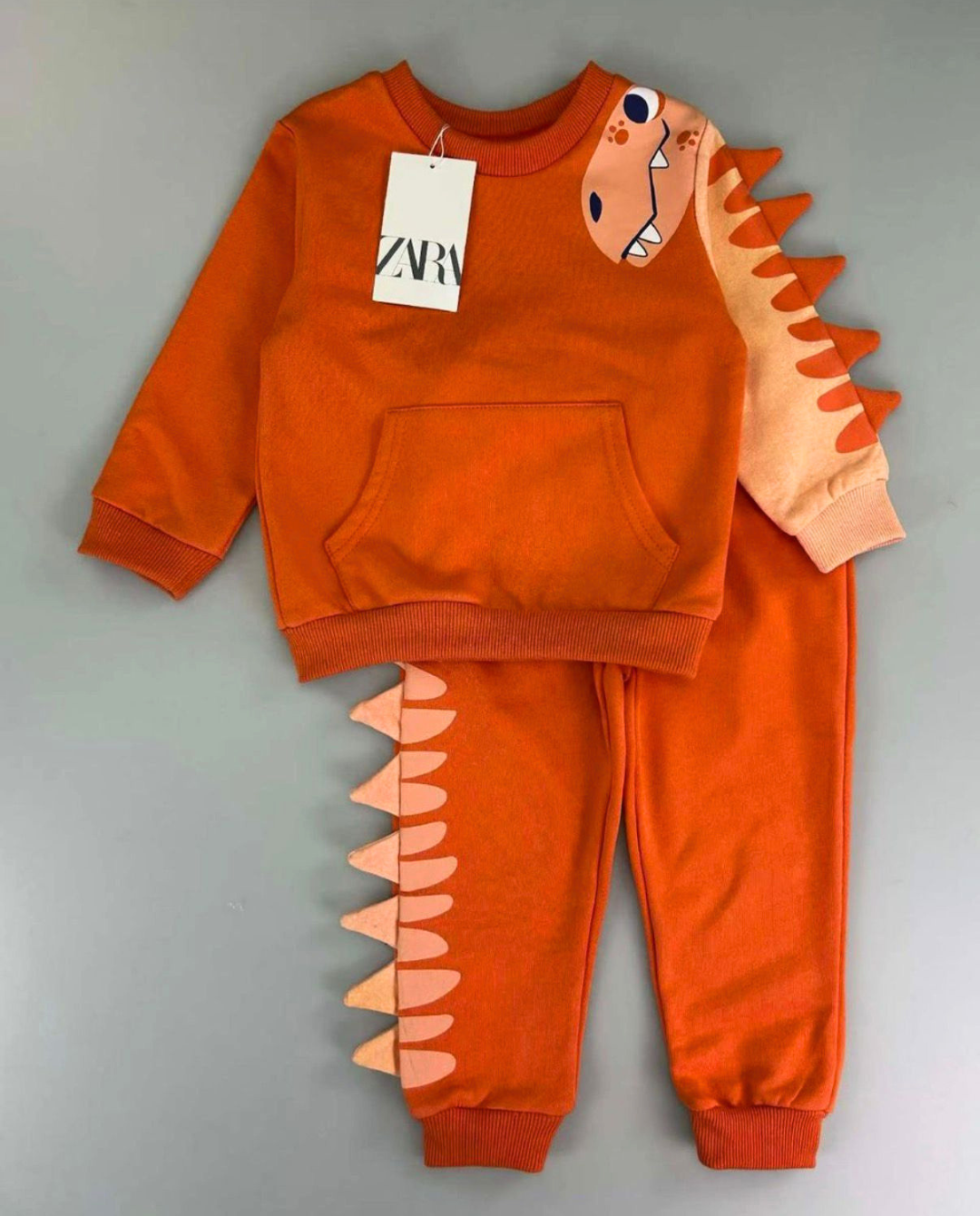CONJUNTO SUDADERA DINO NARANJA