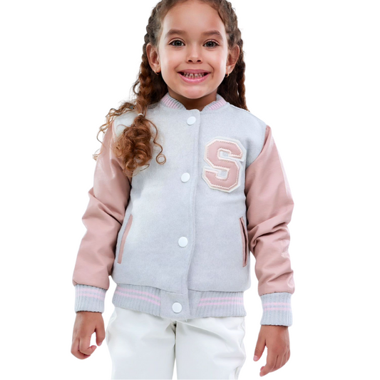 BEISBOLERA ROSA MANGA CUERO