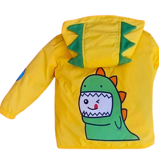 CHAQUETA IMPERMEABLE DINOSAURIO AMARILLA