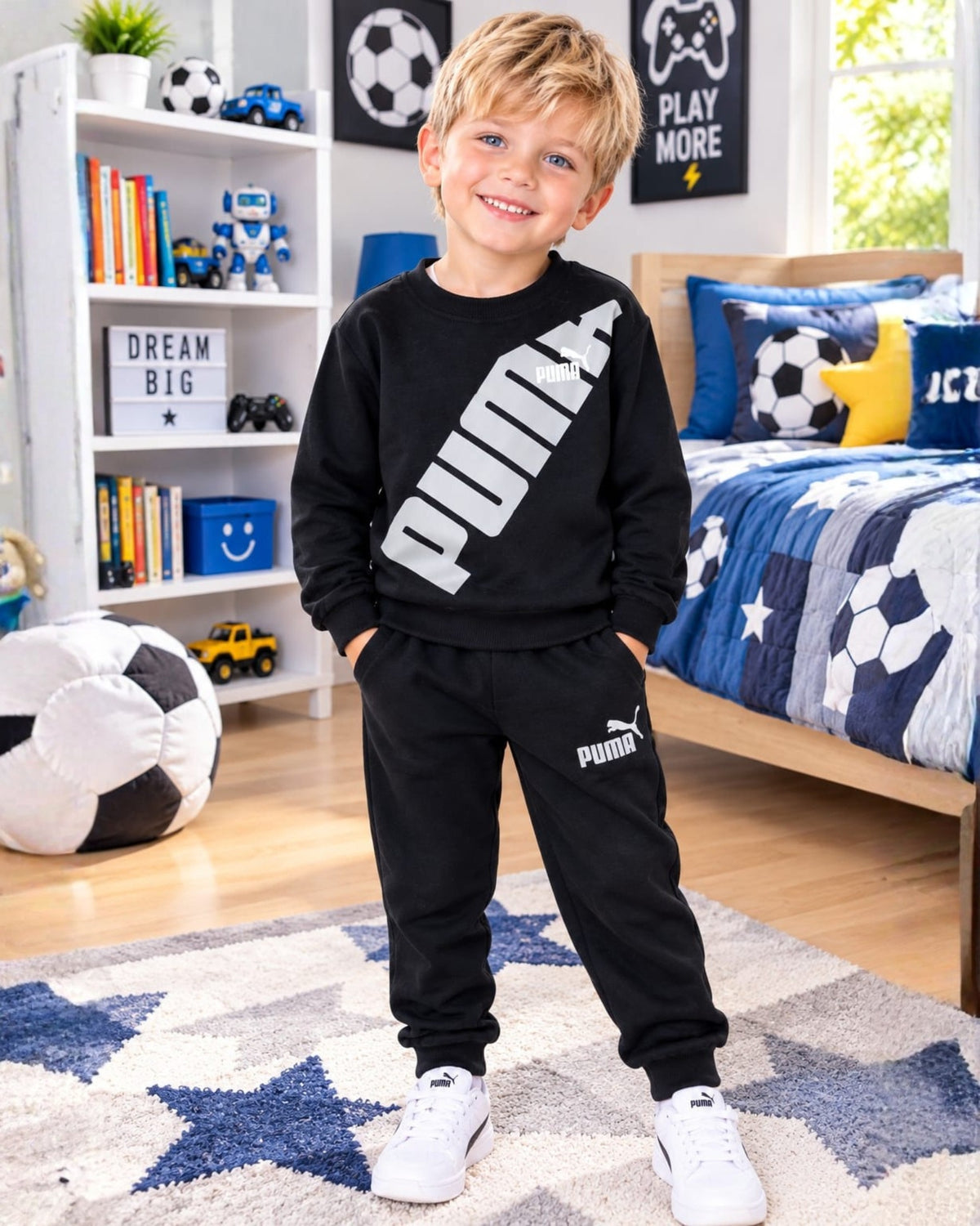 CONJUNTO SUDADERA PUMA NEGRA
