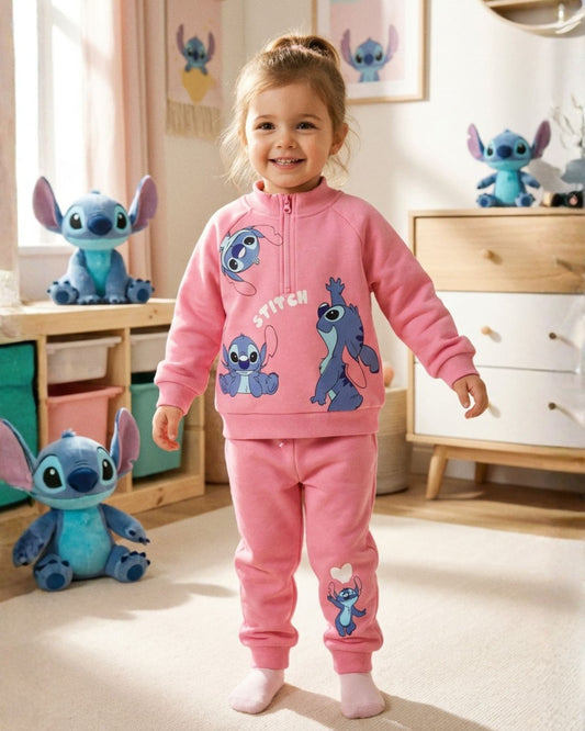 CONJUNTO SUDADERA STITCH ROSA