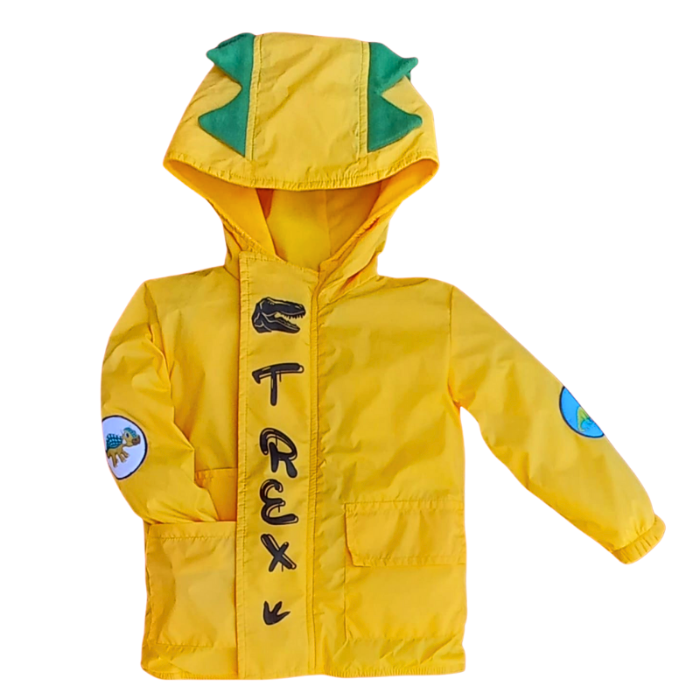 CHAQUETA IMPERMEABLE DINOSAURIO AMARILLA