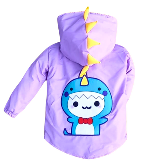CHAQUETA IMPERMEABLE DINOSAURIO LILA