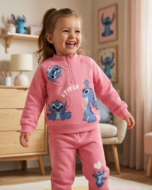 CONJUNTO SUDADERA STITCH ROSA
