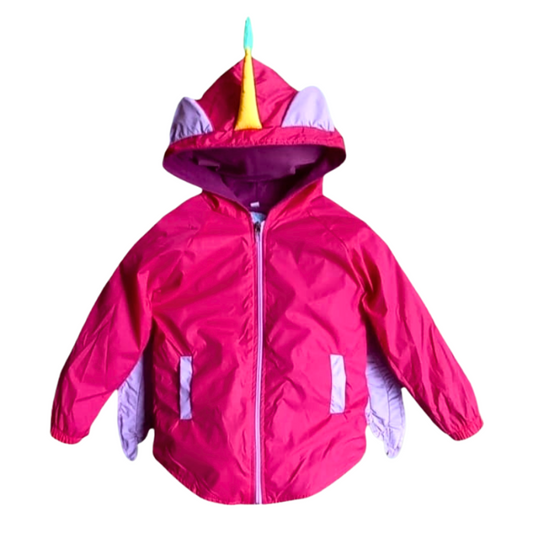 CHAQUETA IMPERMEABLE UNICORNIO FUCSIA